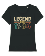Legend since 1984 v2 - Cadou aniversar 1984 Tricou mânecă scurtă guler larg fitted Damă Expresser