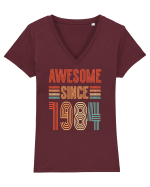 ST Awesome since 1984 - Cadou aniversar 1984 Tricou mânecă scurtă guler V Damă Evoker