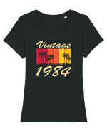 Vintage 1984 - sunny palmtrees - Cadou aniversar 1984 Tricou mânecă scurtă guler larg fitted Damă Expresser