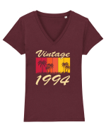 Vintage 1994 - sunny palmtrees - Cadou aniversar 1994 Tricou mânecă scurtă guler V Damă Evoker