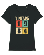 Vintage 1984 square - Cadou aniversar 1984 Tricou mânecă scurtă guler larg fitted Damă Expresser