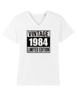 Vintage 1984 limited edition B&W - Cadou aniversar 1984 Tricou mânecă scurtă guler V Bărbat Presenter
