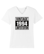Vintage 1994 limited edition B&W - Cadou aniversar 1994 Tricou mânecă scurtă guler V Bărbat Presenter