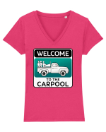 Carpool Tricou mânecă scurtă guler V Damă Evoker