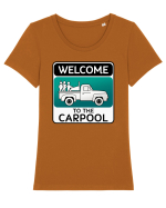 Carpool Tricou mânecă scurtă guler larg fitted Damă Expresser