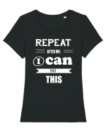 Pot să fac asta Tricou mânecă scurtă guler larg fitted Damă Expresser