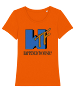 WTF happened? Tricou mânecă scurtă guler larg fitted Damă Expresser