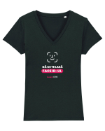 Dă ce te lasă FACE ID-ul Tricou mânecă scurtă guler V Damă Evoker