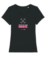 Dă ce te lasă FACE ID-ul Tricou mânecă scurtă guler larg fitted Damă Expresser