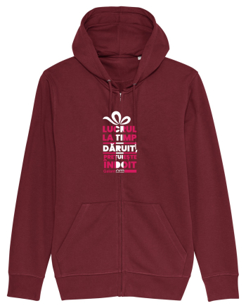 Lucrul la  timp  dăruit,  prețuiește  îndoit. Burgundy