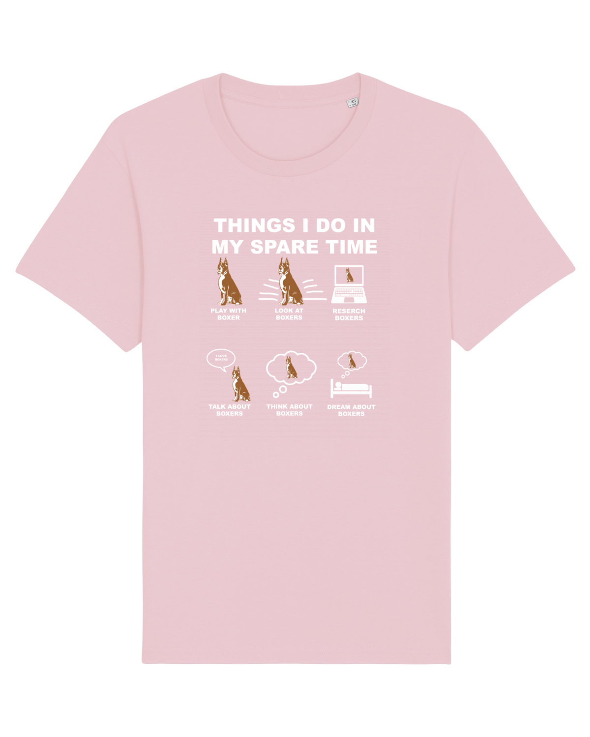 Tricou mânecă scurtă Unisex Rocker Cotton Pink