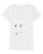 YORKIE Tricou mânecă scurtă guler V Damă Evoker
