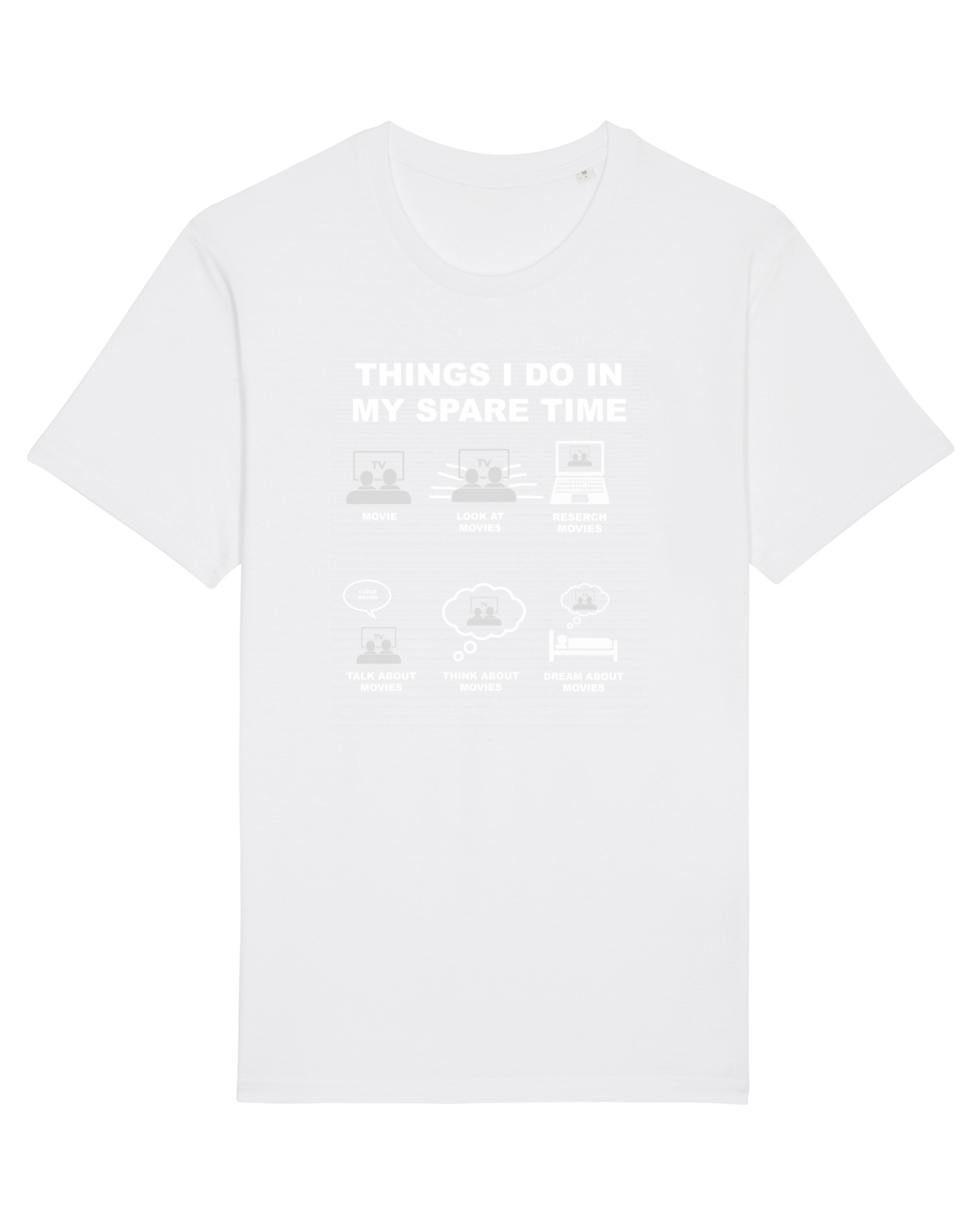 Tricou mânecă scurtă Unisex Rocker White