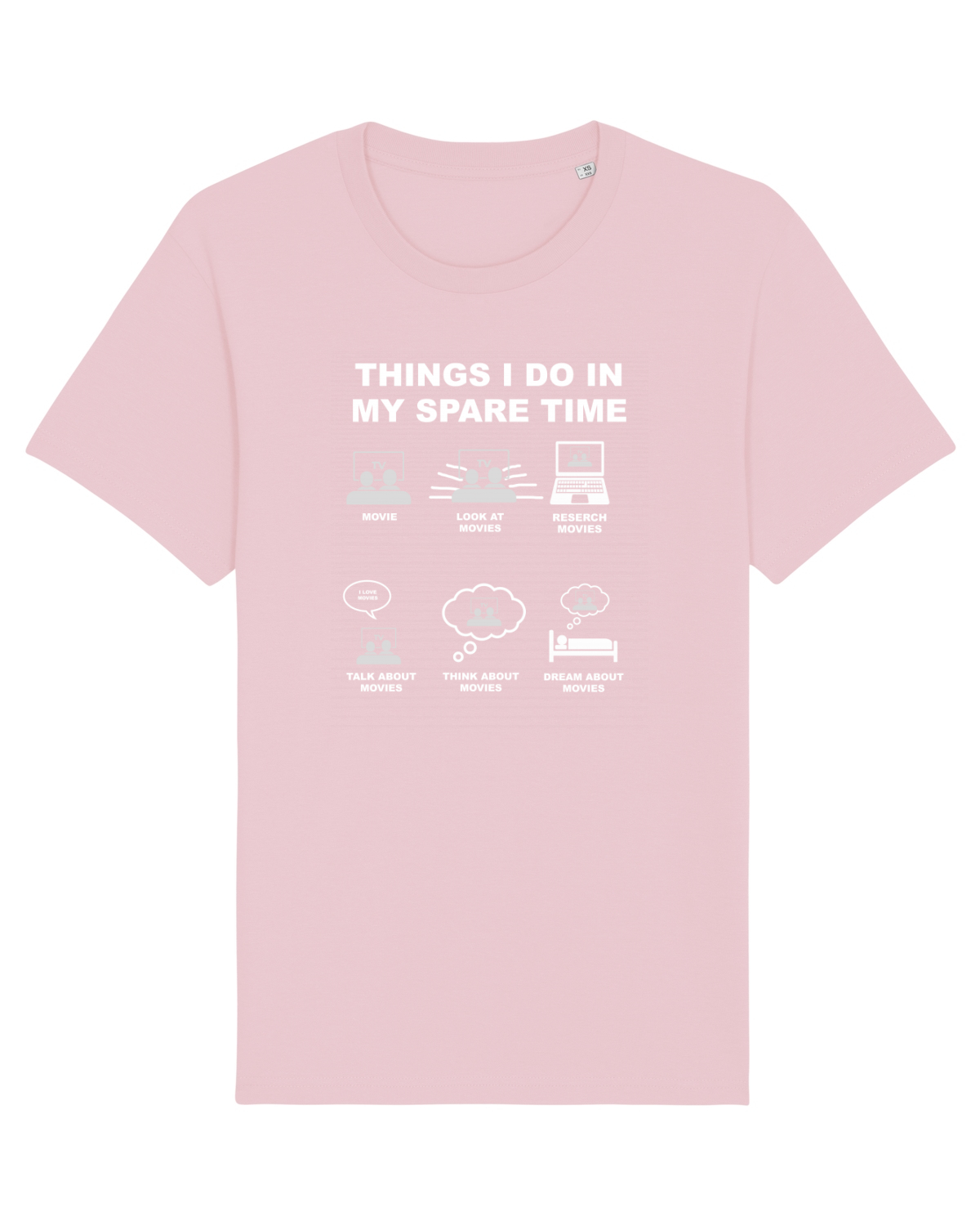Tricou mânecă scurtă Unisex Rocker Cotton Pink