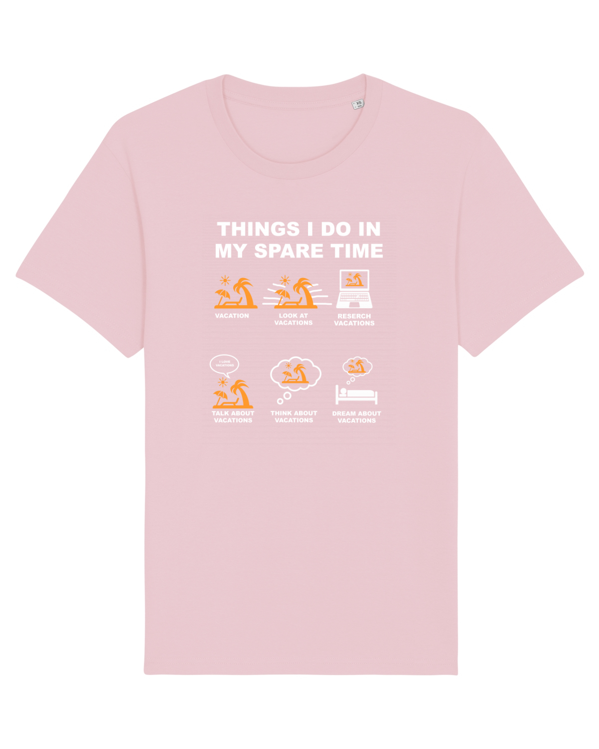 Tricou mânecă scurtă Unisex Rocker Cotton Pink