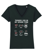 BAKING Tricou mânecă scurtă guler V Damă Evoker