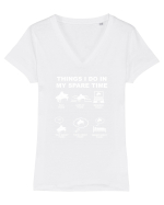 PIANO Tricou mânecă scurtă guler V Damă Evoker