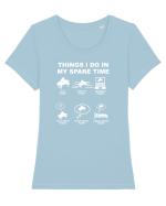 PIANO Tricou mânecă scurtă guler larg fitted Damă Expresser
