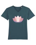 Lotus Flower Tricou mânecă scurtă guler V Bărbat Presenter