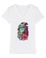 santayoda Tricou mânecă scurtă guler V Damă Evoker