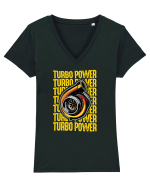 Turbo Power Tricou mânecă scurtă guler V Damă Evoker