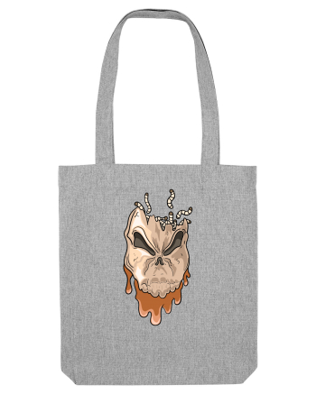 Rotten Brand -  Evil skull head with worms Heather Grey