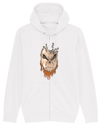 Rotten Brand -  Evil skull head with worms White