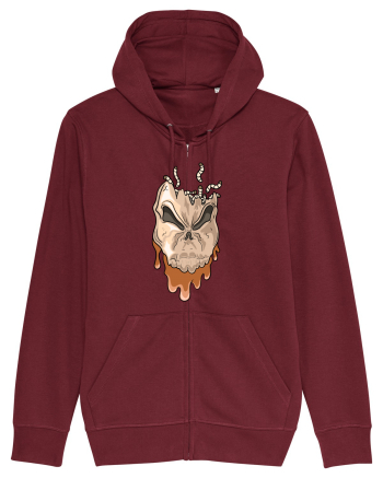 Rotten Brand -  Evil skull head with worms Burgundy