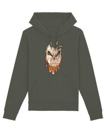Rotten Brand -  Evil skull head with worms Khaki