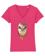 Rotten Brand -  Evil skull head with worms Tricou mânecă scurtă guler V Damă Evoker