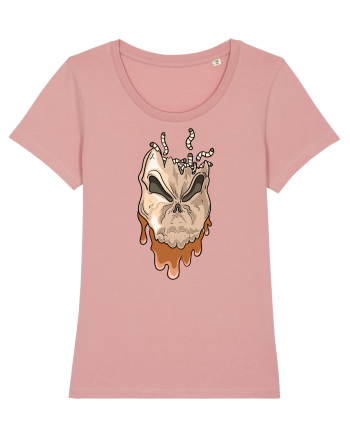 Rotten Brand -  Evil skull head with worms Canyon Pink