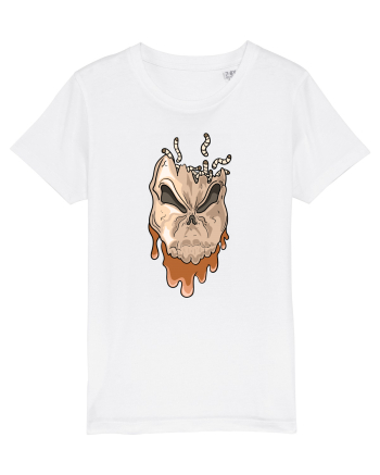 Rotten Brand -  Evil skull head with worms White