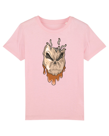 Rotten Brand -  Evil skull head with worms Cotton Pink