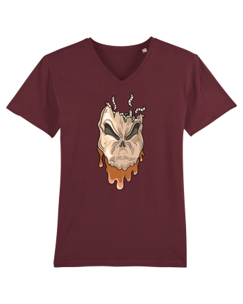 Rotten Brand -  Evil skull head with worms Burgundy