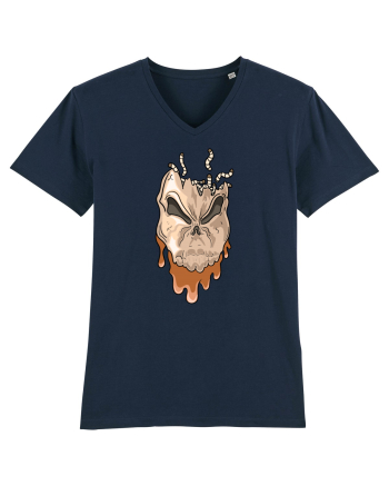 Rotten Brand -  Evil skull head with worms French Navy