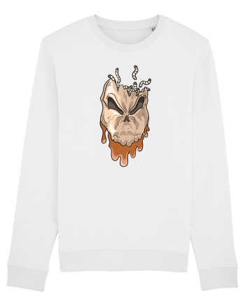 Rotten Brand -  Evil skull head with worms White