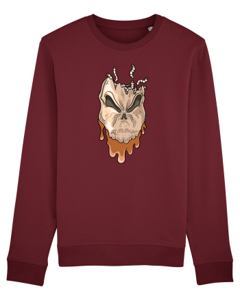 Rotten Brand -  Evil skull head with worms Burgundy
