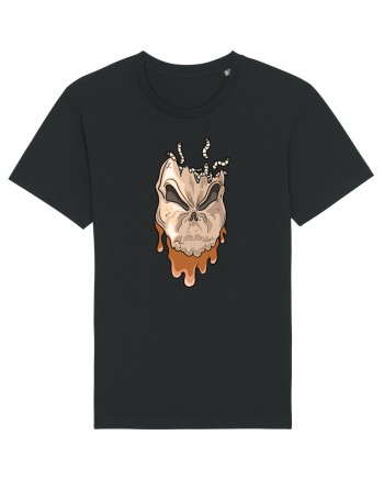 Rotten Brand -  Evil skull head with worms Black