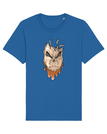 Rotten Brand -  Evil skull head with worms Royal Blue