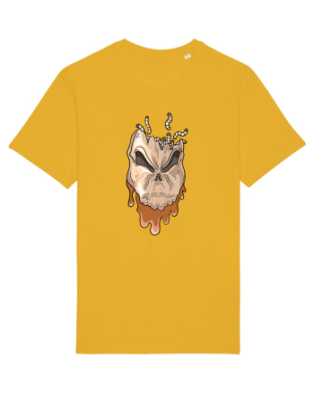 Rotten Brand -  Evil skull head with worms Spectra Yellow