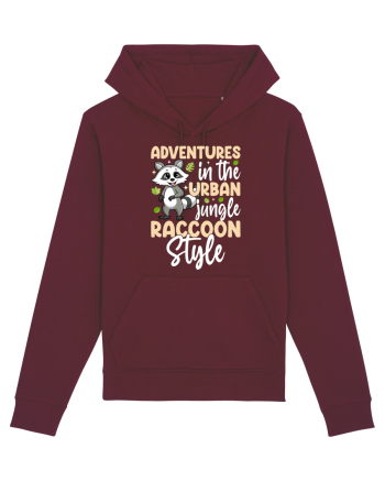 Adventures in the urban jungle Raccoon Style Burgundy
