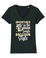 Adventures in the urban jungle Raccoon Style Tricou mânecă scurtă guler V Damă Evoker