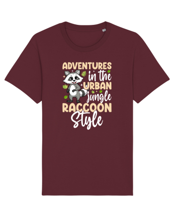 Adventures in the urban jungle Raccoon Style Burgundy