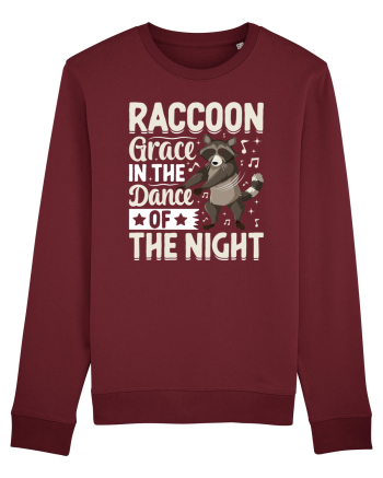 Raccoon Grace In The Dance Of The Night Burgundy