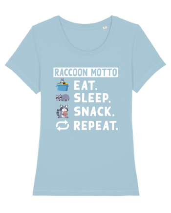 Raccoon motto, Eat Sleep Snack Repeat Sky Blue