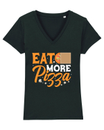 Eat More Pizza Tricou mânecă scurtă guler V Damă Evoker