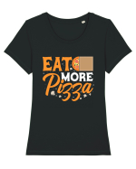 Eat More Pizza Tricou mânecă scurtă guler larg fitted Damă Expresser