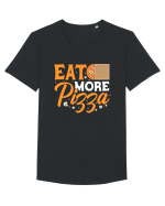 Eat More Pizza Tricou mânecă scurtă guler larg Bărbat Skater