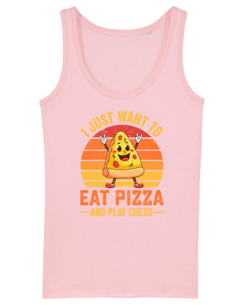 I just want to eat pizza and play chess Cotton Pink