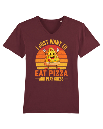 I just want to eat pizza and play chess Burgundy